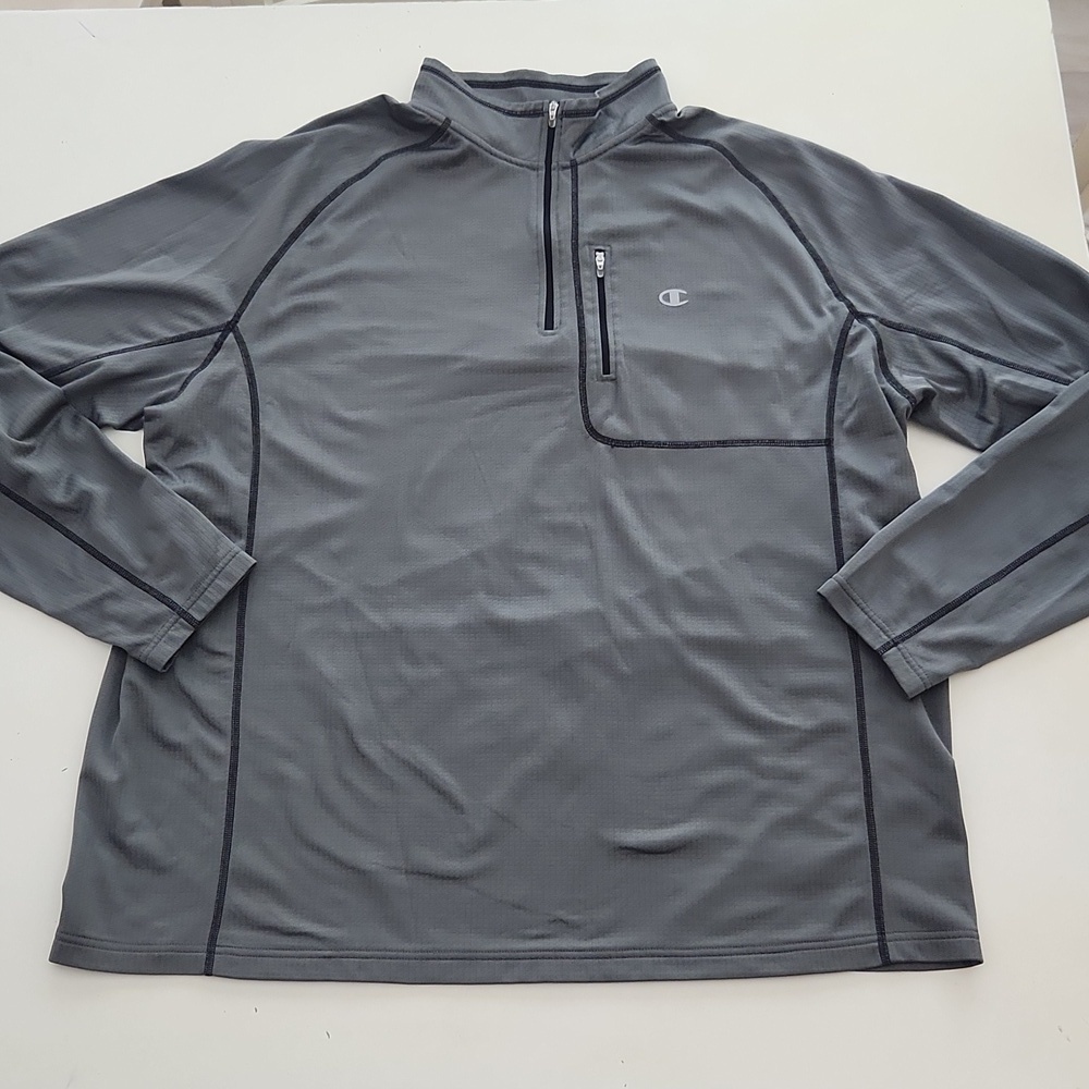 Champion Gray Performance Quarter Zip Pullover XL
